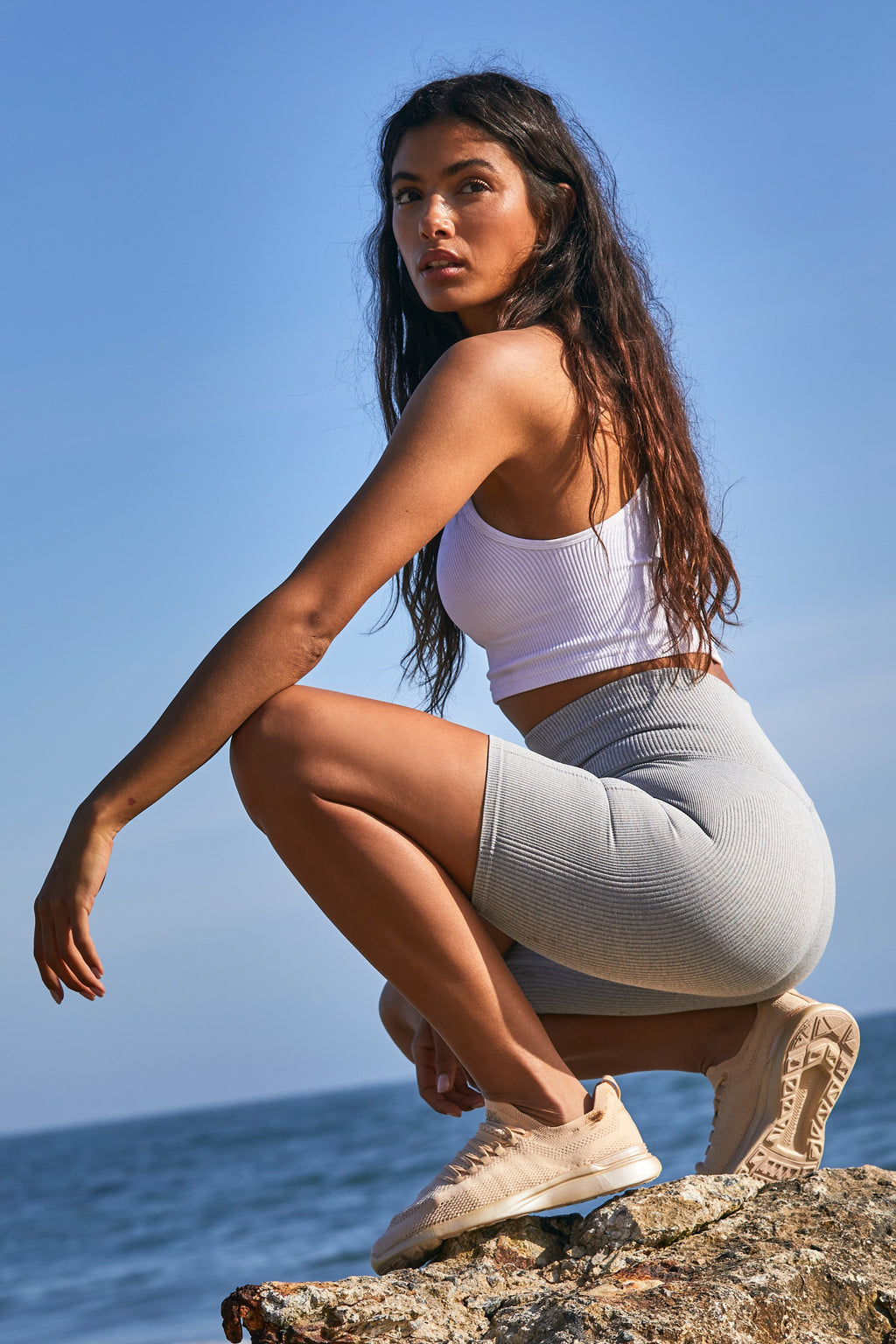 Free People Movement Happiness Runs Bike Shorts - Heather Grey