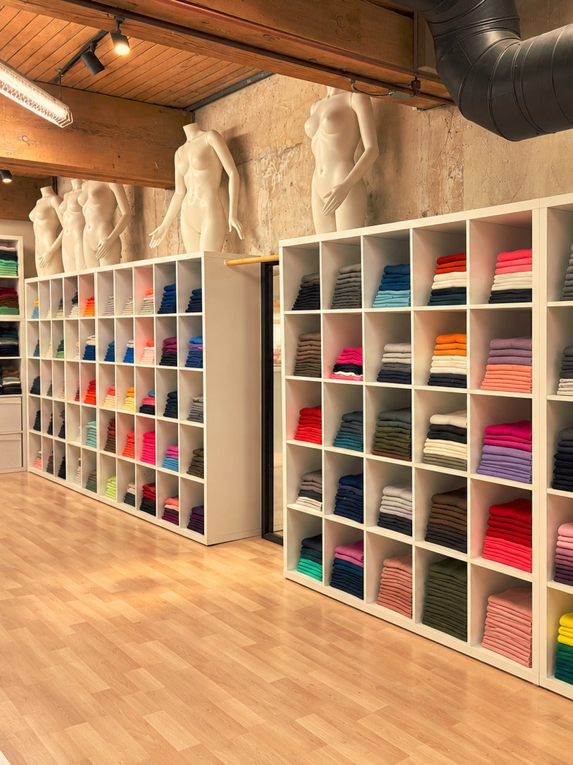 Folded pieces in the Femme Free showroom